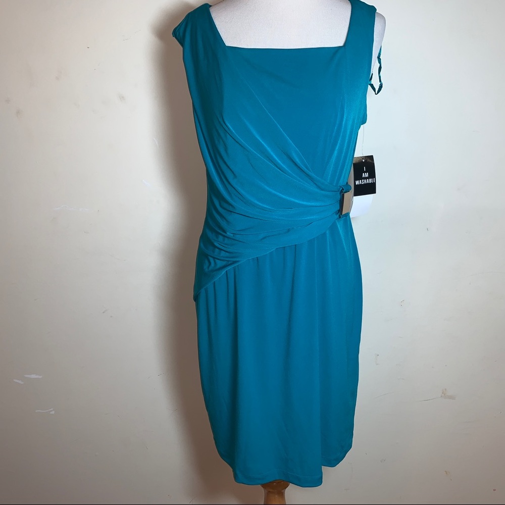 Blue Dress with Gold Buckle